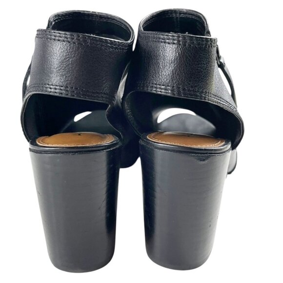 Aldo Black Leather Upper Open Toe Open Heel Booties Zipper Detail Size 7.5 - Picture 10 of 16